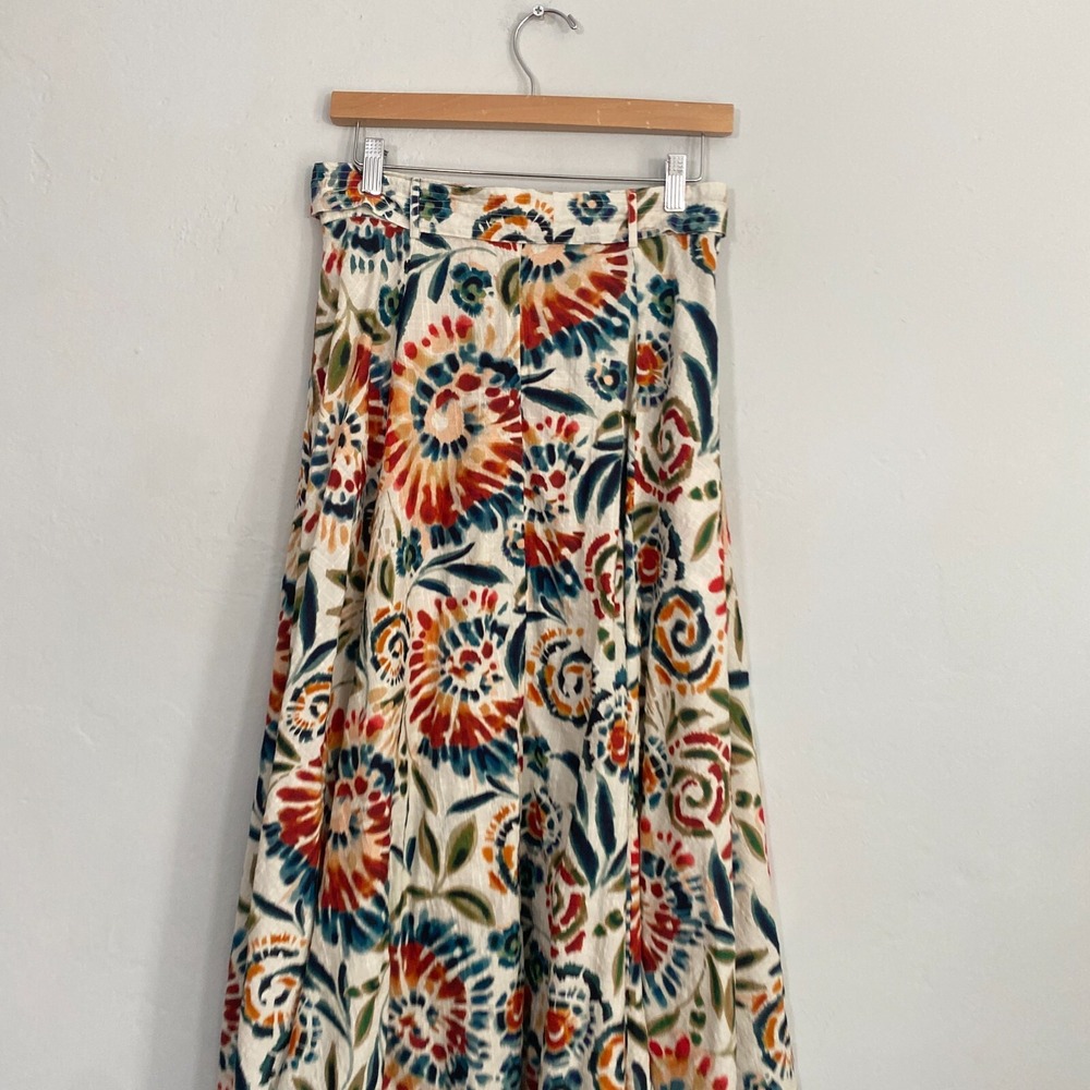 Stella Forest Midi Skirt Waist Size 28 Small Multicolor Floral Tie Dye Cotton - Picture 8 of 10